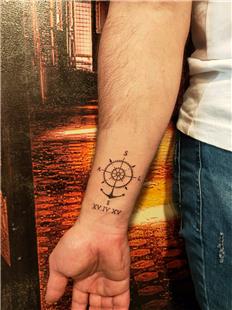 Pusula Çapa Tarih ve İsim Dövmesi / Compass Anchor Date and Name Tattoo