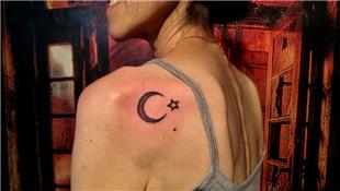 Omuza Ay Yldz Trk Bayra Dvmesi / Moon Star Turkish Flag Tattoo