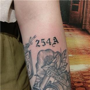 254A Gotik Font Tarih Dvmesi / 254A Gothic Font Date Tattoo