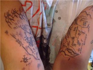 Yzklerin Efendisi Haritalar Dvmesi / The Lord of the Rings Maps Tattoo