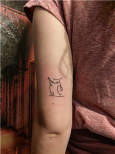 Minimal izgisel Bayku Dvmesi / Minimal Line Work Owl Tattoo