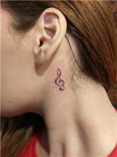 Boyuna Sol Anahtar Dvmesi / G Key Tattoo on Neck