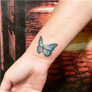 Mavi Kelebek Dövmesi / Blue Butterfly Tattoo