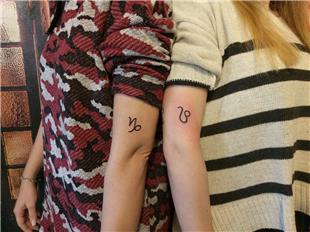 Arkadalk Dvmesi Bur Simgeleri Olak ve Aslan / Leo and Capricorn Friendship Tattoos