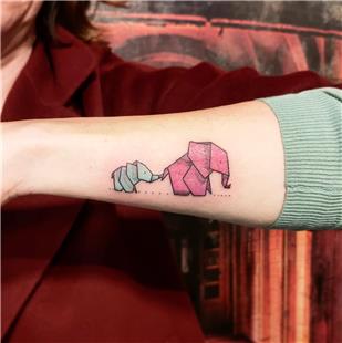 Origami Kat Anne ocuk Filler Dvmesi / Origami Paper Elephants Tattoos