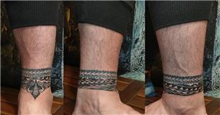 Ayak Bileğine Maori Bant Dövmesi / Maori Ankle Band Tattoo