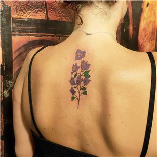 Sırta Begonvil Çiçek Dövmesi / Bougainvillea Flower Back Tattoo