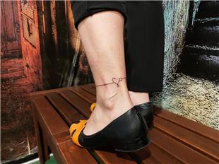 Ayak Bileine izgi Kalp Yldz Halhal Dvme / Line Heart Star Anklet Tattoo