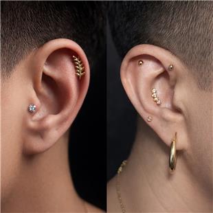 Kulak K�k�rdak Helix Tragus Conch Forward Helix Flat Piercing