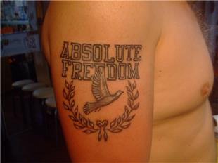 Mutlak Özgürlük Güvercin Zeytin Dalı Çelenk Dövmesi / Absolute Freedom