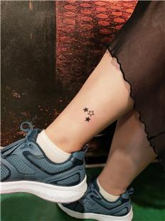 Ayak Bileğine Yıldızlar Dövmesi / Star Tattoos on Ankle
