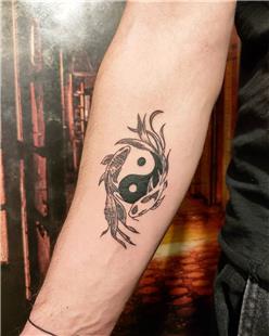 Yin Yang ve Koi Bal Dvmesi / Yin Yang and Koi Fish Tattoo