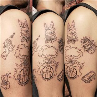 Fallout Oyun Kahramanlar Dvmesi / Fallout Video Game Tattoo