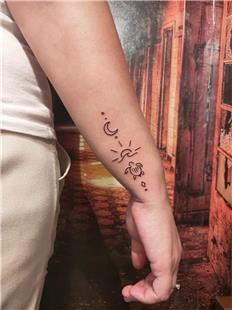 Ay Deniz Gne Kaplumbaa Dvmesi / Moon Wave Sun Turtle Tattoo