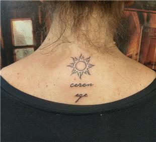 Güneş Sembolü ve İsimler Dövmesi / Sun Symbol and Names Tattoos