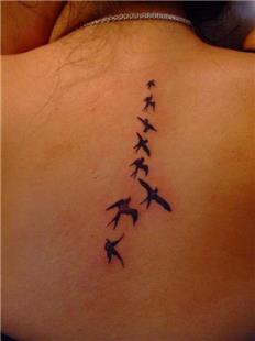 Uçan Kırlangıç Kuşları Dövmesi / Flying Swallow Birds Tattoo