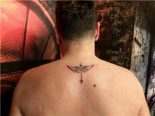 Enseye Haç ve Kanat Dövmesi / Cross and Wings Tattoo