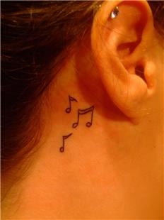 Kulak Arkası Nota Dövmeleri / Ear Note Tattoos