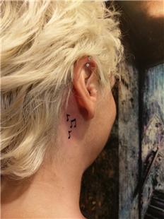 Kulak Arkasına Notalar Dövmesi / Notes Tattoo Behind the Ear