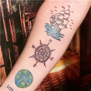 Dnya Pusula Gemi Dvmesi / World Compass Ship Tattoo