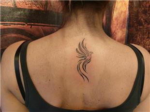 Simurg Zümrüdü Anka Kuşu Sırt Dövmesi / Phoenix Back Tattoo