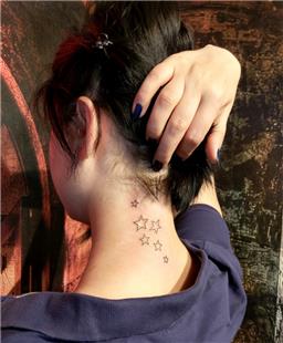 Boyun Ense Yldz Dvmeleri / Neck Star Tattoos