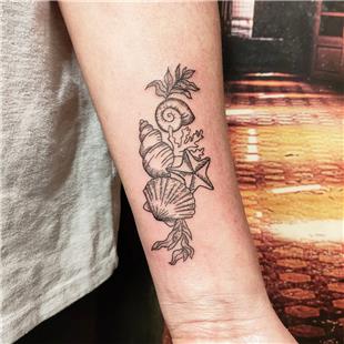 stiridye Deniz Yldz Minare Dvmesi / Sea Shell Oyster Starfish Tattoo