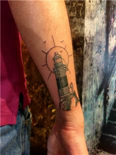 Batuhan İsim Kol Dövmesi Deniz Feneri İle Kapatma / Name Tattoo Cover Up With Lighthouse Tattoo